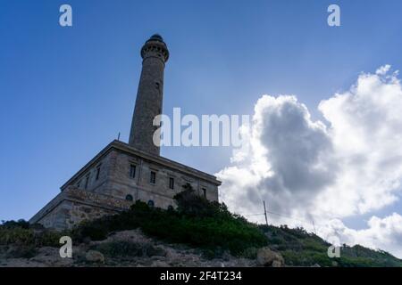 Blick auf den Leuchtturm von Capo Palos in Murcia Im Südosten Spaniens Stockfoto