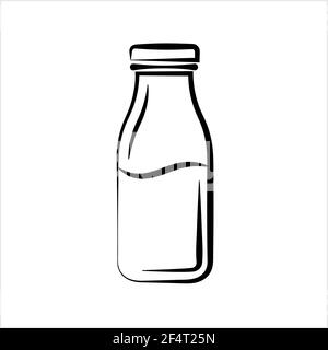 Milchflasche Symbol Vektor Kunst Illustration Stock Vektor
