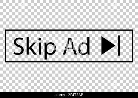 Vektorschaltfläche, Anzeige Überspringen, Bei Transparenteffekt Hintergrund Stock Vektor