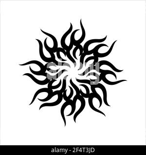 Tribal Feuer Flamme Tattoo Design Vektor Kunst Illustration Stock Vektor