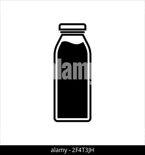 Milchflasche Symbol Vektor Kunst Illustration Stock Vektor