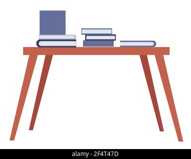 Tabelle mit Büchern und Publikationen in Hardcover Stock Vektor