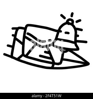 Business-Nachricht handgezeichnetes Icon-Design, Umriss schwarz, Doodle-Symbol, Vektor-Symbol Stock Vektor