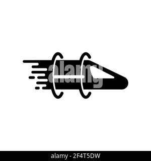 Hyperloop-Symbol. Der Hyperloop ist ein vorgeschlagener Passagier- und Güterverkehr. Stock Vektor