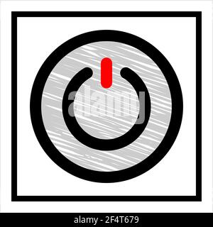 Ein/Aus-Schalter Icon Design, Zeichen / Symbol Vektor Art Illustration ...