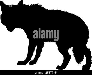 Silhouette des grauen Wolfes. Glatte und saubere Linien. Hoch detaillierte Grey Wolf Silhouette. Vektorgrafik. Stock Vektor