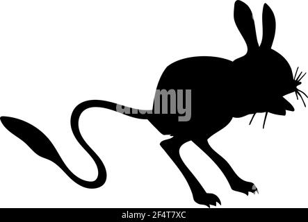 Jerboa Silhouette. Glatte und saubere Linien. Hohe detailreiche Jerboa Silhouette. Vektorgrafik. Stock Vektor