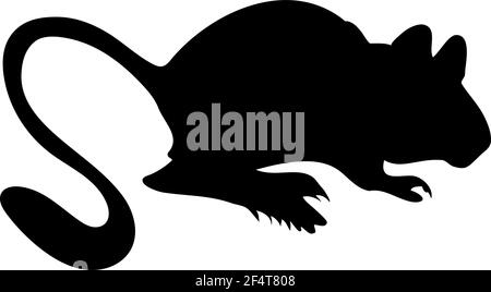 Upland Jerboa Silhouette. Glatte und saubere Linien. Hoch detaillierte Upland Jerboa Silhouette. Vektorgrafik. Stock Vektor