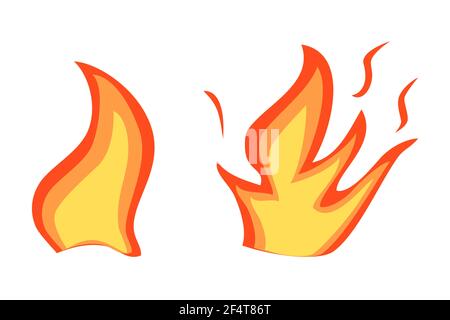 Vektor Feuer oder brennbares Zeichen, isoliert auf Weiß Stock Vektor
