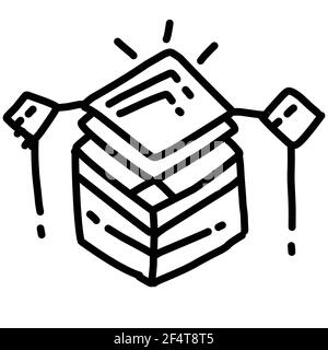 Business Assets handgezeichnet Icon Design, Umriss schwarz, Doodle Symbol, Vektor-Symbol. Stock Vektor