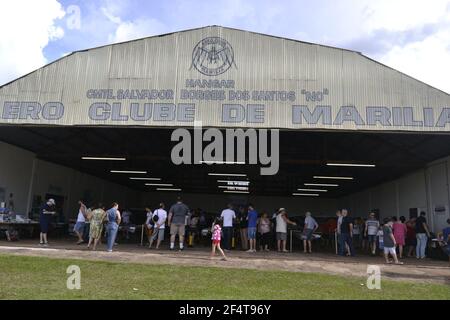 MARILIA, SAO PAULO, BRASILIEN, SÜDAMERIKA, MAR, 03,2018. Plastikmodellausstellung in einem Aeroclub oder Flugschule in einer Stadt in Brasilien, Südamerika Stockfoto