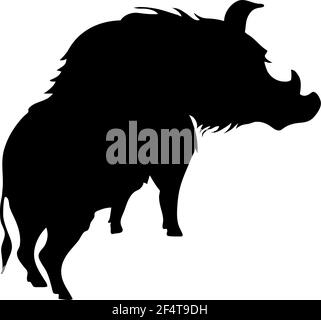 Wildschwein-Silhouette. Glatte und saubere Linien. Hoch detailierte Wildschwein-Silhouette. Vektorgrafik. Stock Vektor