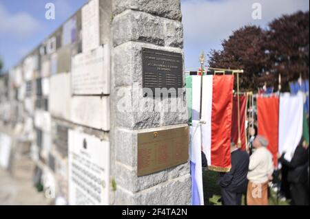 mauthausen, österreich, 09. Mai 2010, internationale Befreiungszeremonie an der KZ-Gedenkstätte mauthausen Stockfoto