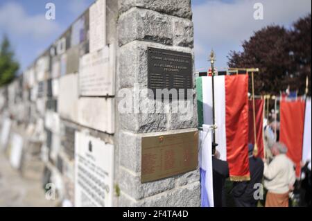 mauthausen, österreich, 09. Mai 2010, internationale Befreiungszeremonie an der KZ-Gedenkstätte mauthausen Stockfoto