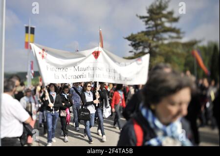 mauthausen, österreich, 09. Mai 2010, internationale Befreiungszeremonie an der KZ-Gedenkstätte mauthausen Stockfoto
