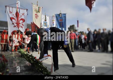 mauthausen, österreich, 09. Mai 2010, internationale Befreiungszeremonie an der KZ-Gedenkstätte mauthausen Stockfoto