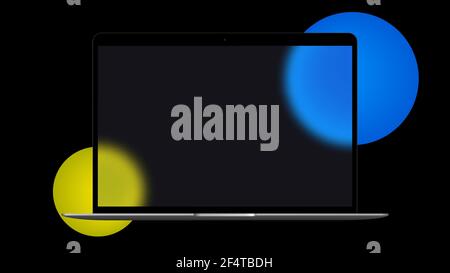 Glassmorphismus Laptop Blank Vector Mockup. Vektorgrafik Stock Vektor