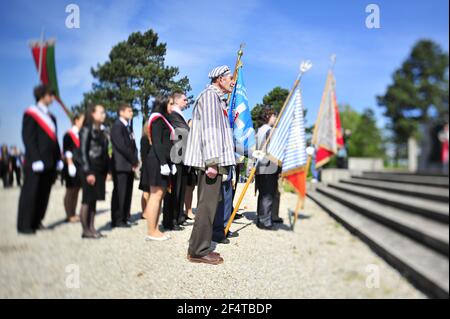 mauthausen, österreich, 09. Mai 2010, internationale Befreiungszeremonie an der KZ-Gedenkstätte mauthausen Stockfoto
