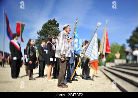mauthausen, österreich, 09. Mai 2010, internationale Befreiungszeremonie an der KZ-Gedenkstätte mauthausen Stockfoto