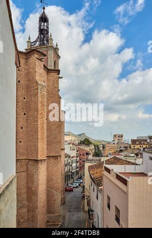 Erzpriester Kirche Santa María, in der spanischen Stadt Sagunto (Valencia) Bau begann im Jahr 1334, 14th Jahrhundert, Spanien, Europa Stockfoto