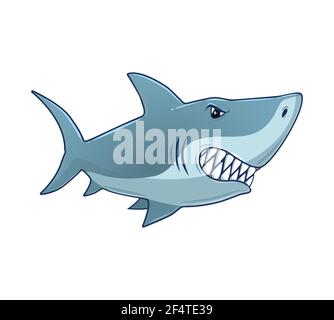 Cartoon Shark Vektor isolierte Illustration. Stock Vektor