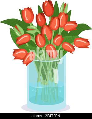Niedliche Blumen im Frühling und Sommer in einer Vase Stock Vektor