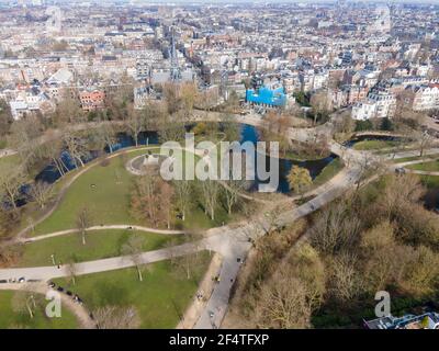 Luftaufnahme von Voldenpark, Amsterdam, Niederlande Stockfoto