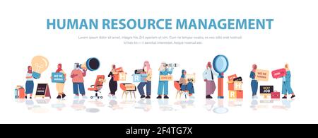 Set arabic hr Manager Holding we are hiring join US Poster offene Personalbeschaffung für offene Stellen Stock Vektor