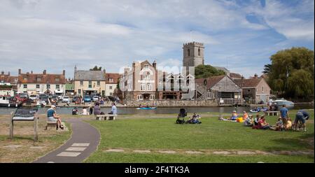 Ansichten des Flusses Frome in Wareham in Dorset in Großbritannien, aufgenommen am 23. Juli 2020 Stockfoto