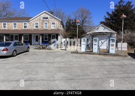 Alte Gaspumpen East Hampton Long Island New York Stockfoto