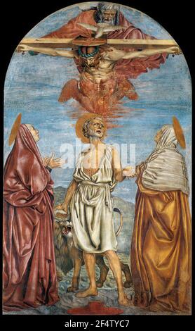 Andrea del Castagno - Heilige Dreifaltigkeit mit dem hl. Hieronymus C. 1453 Stockfoto