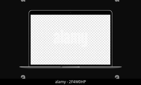Laptop realistisches Mockup mit transparentem Hintergrund. Vektorgrafik Stock Vektor