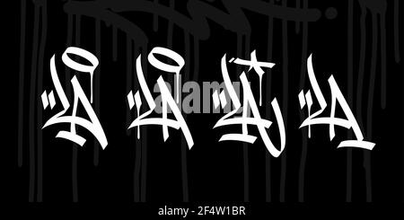 LA als Word Los Angeles Abstract Hip Hop Urban Hand Geschriebener Graffiti-Stil Vektor Illustrationen Kunst Stock Vektor