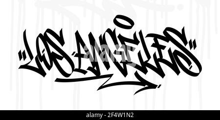 Word Los Angeles Abstrakt Hip Hop Hand Geschrieben Graffiti Stil Vektorgrafik Stock Vektor