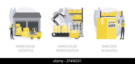 Storage Automation abstrakte Konzept Vektor Illustrationen. Stock Vektor