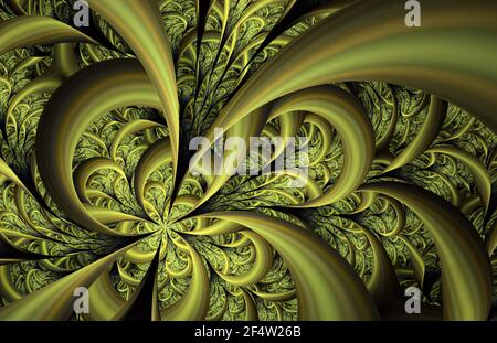 Kreise und Spikes abstrakter Hintergrund. 3D Schichten von bunten Blending-Texturen (computergeneriert, fraktale Abstraktion) Stockfoto