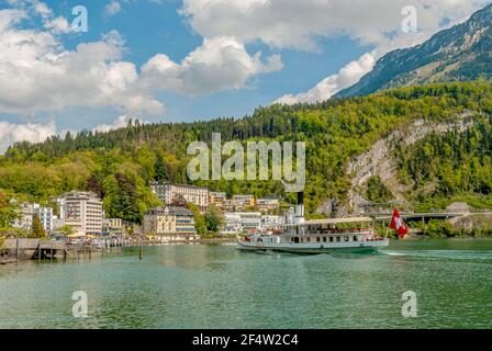 Raddampfer am Vierwaldstättersee, Schweiz Stockfoto