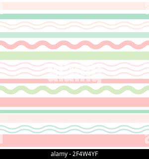 Pastellfarbene Linien zur Dekoration von Eiern. Nahtlose Textur mit Osterschmuck auf weißem Hintergrund. Vektorgrafik. Ostern Schevron Muster für e Stock Vektor