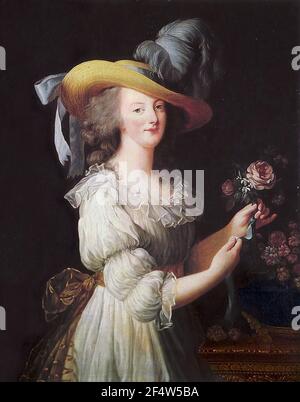 Élisabeth Vigée Le Brun - Marie Antoinette Muslin Kleid 1783 Stockfoto