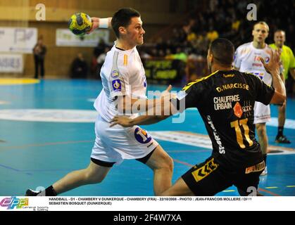 HANDBALL - D1 - CHAMBERY V DUNKERQUE - CHAMBERY (FRA) - 22/10/2008 - FOTO : JEAN-FRANCOIS MOLLIERE / DPPI SEBASTIEN BOSQUET (DUNKERQUE) Stockfoto