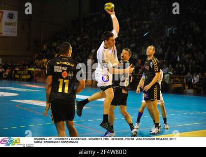 HANDBALL - D1 - CHAMBERY V DUNKERQUE - CHAMBERY (FRA) - 22/10/2008 - FOTO : JEAN-FRANCOIS MOLLIERE / DPPI SEBASTIEN BOSQUET (DUNKERQUE) Stockfoto