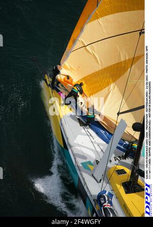 SEGELN - VOLVO OCEAN RACE 2005-2006 - VORBEREITUNG - ROTTERDAM (NED) - 24/08/2005 - FOTO : JON NASH / DPPI ABN AMRO 1 (NED) / SKIPPER : MIKE SANDERSON (NZL) - NICHT FÜR BRITISCHE SEGELZEITSCHRIFTEN Stockfoto