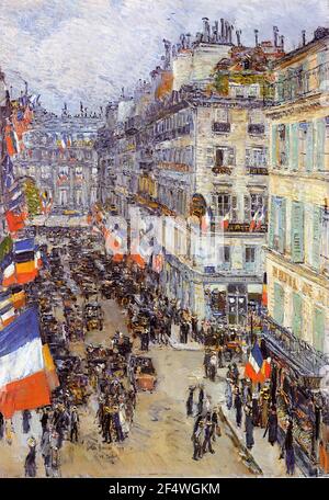 Frederick Childe Hassam - 14. Juli Rue Daunou 1910 Stockfoto