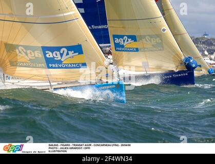 SEGELN - FIGARO - TRANSAT AG2R - CONCARNEAU (FRA) - 20/04/08 FOTO : JULIEN GIRARDOT / DPPI ILLUSTRATION Stockfoto