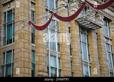 Alte Backsteingebäude im georgianischen Stil an der Grafton Street in Dublin, Irland. Stockfoto