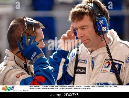 MOTORSPORT - LE MANS SERIES 2008 - 1000KM DE SPA (BEL) 08/05 BIS 11/05/2008 - FOTO : OLIVIER GAUTHIER / DPPI BRUNO FAMIN / TECHNICAL DIRECTOR / PEUGEOT SPORT / AMBIANCE - PORTRAIT Stockfoto