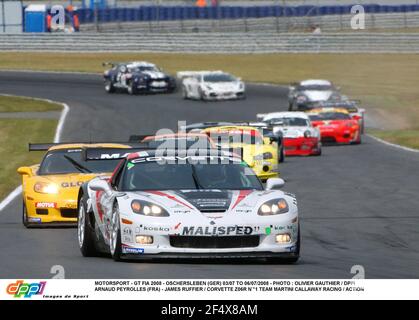 MOTORSPORT - GT FIA 2008 - OSCHERSLEBEN (GER) 03/07 BIS 06/07/2008 - FOTO : OLIVIER GAUTHIER / DPPI ARNAUD PEYROLLES (FRA) - JAMES RUFFIER / CORVETTE Z06R 1. TEAM MARTINI CALLAWAY RACING / ACTION Stockfoto