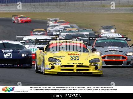 MOTORSPORT - GT FIA 2008 - OSCHERSLEBEN (GER) 03/07 BIS 06/07/2008 - FOTO : OLIVIER GAUTHIER / DPPI GILLES VANNELET (FRA) - DINO LUNARDI (FRA) / DODGE VIPER GT3 43 TEAM LA TORRE MOTORSPORT / ACTION Stockfoto