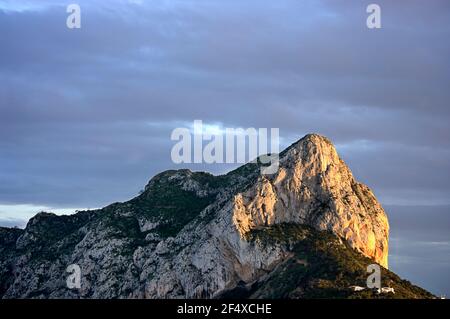 Naturpark Peñón de Ifach horizontal. Calpe Alicante. Spanien. Stockfoto