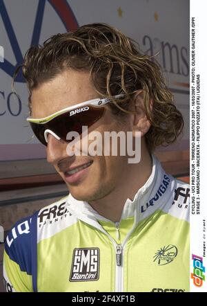 RADFAHREN - UCI PRO TOUR - TIRRENO ADRIATICO 2007 - 16/03/2007 - FOTO: OLIVIER GAUTHIER /DPPI STAGE 3 - MARSCIANO - MACERATA - FILIPPO POZZATO (ITA) / LIQUIDAS Stockfoto